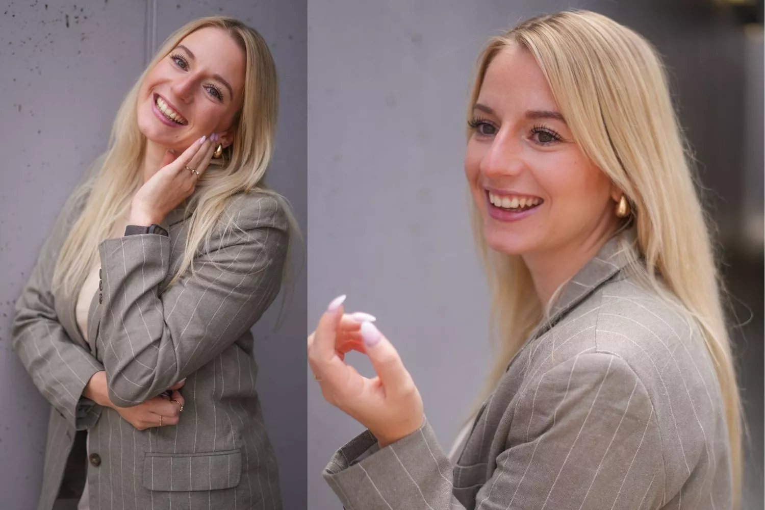 Hannah - lächelt dich an un lehnt an einer Wand Hannah - lächelt dich an un lehnt an einer Wand